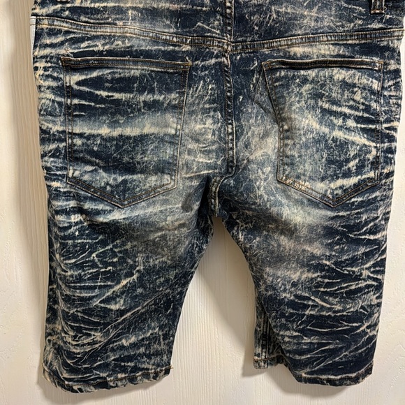 Dash Denim Men’s Paint Splashed Distressed Jean Shorts Size 40 Stripe Summer Fun - Picture 7 of 12